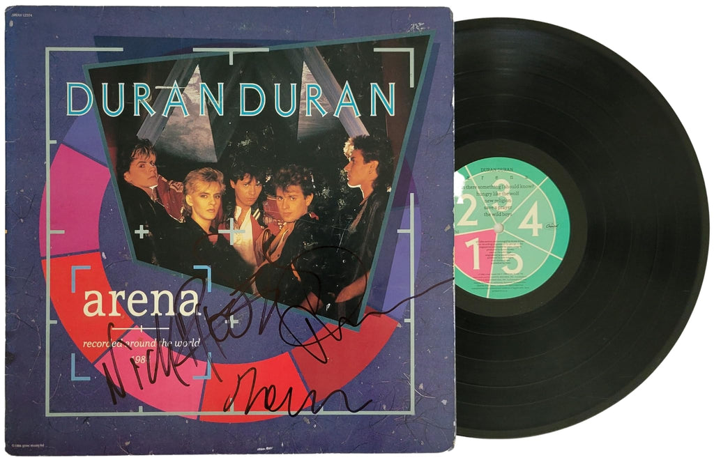 Duran Duran signed Arena album vinyl record COA exact proof Nick, John, Roger STAR