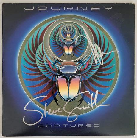 Neal Schon Steve Smith signed Journey Captured album vinyl record COA proof STAR