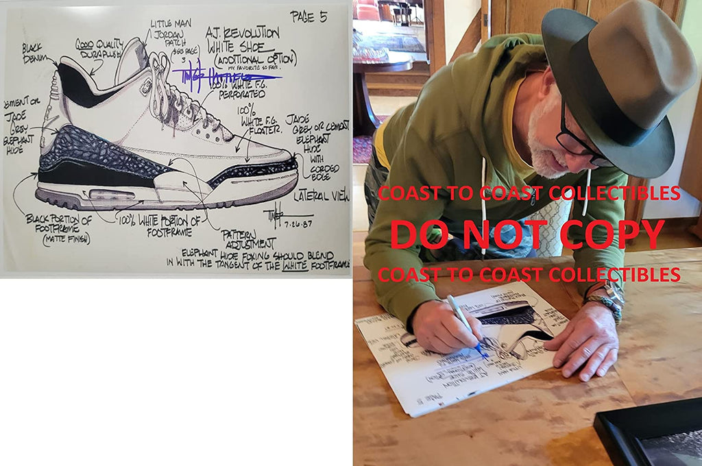Tinker Hatfield signed Nike Air Jordan 3 11x14 photo COA proof autograph STAR