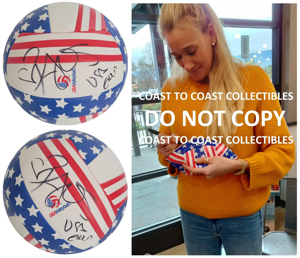 Kerri Walsh Jennings Signed USA Beach Volleyball Proof Autographed Olympic Gold.