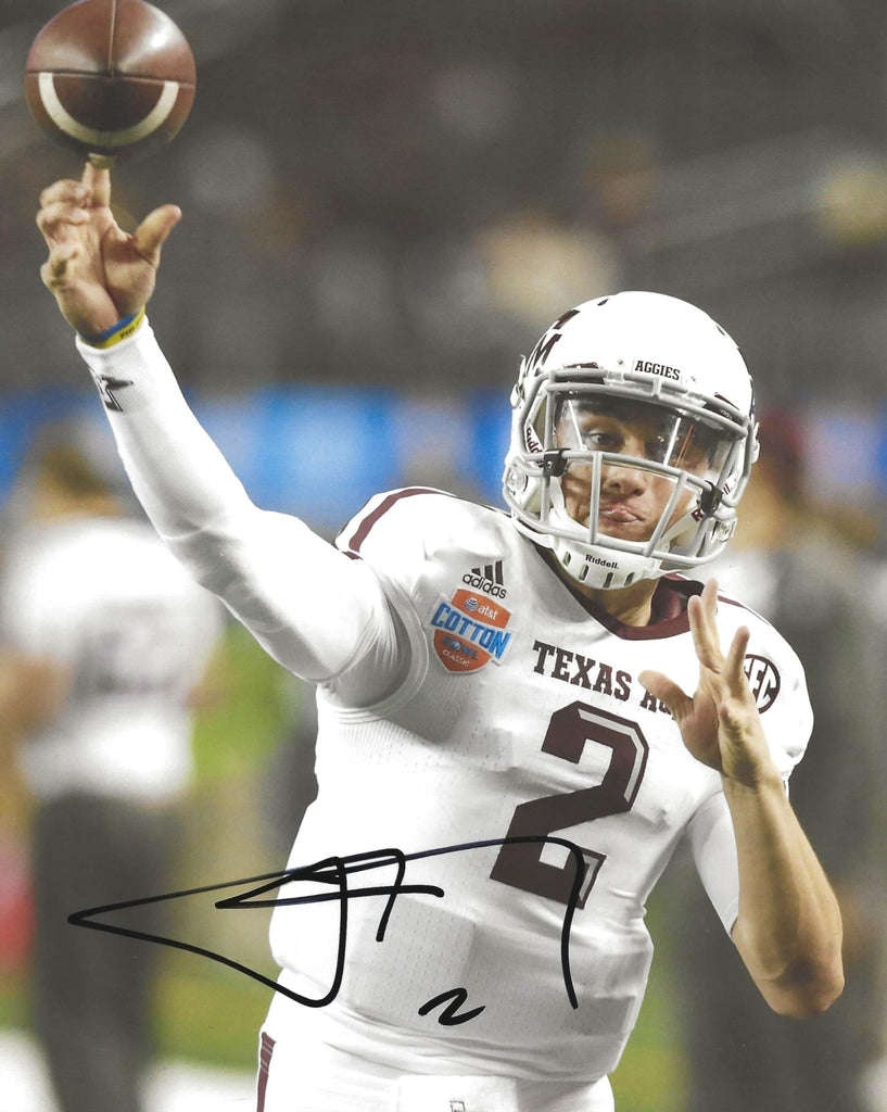 Johnny Manziel signed Texas A&M 8x10 football photo COA Proof autographed Heisman,