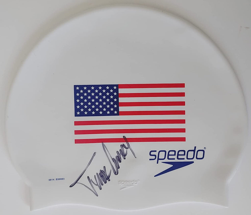 Tyler Clary USA Olympic gold swimmer signed autographed USA swim cap COA proof