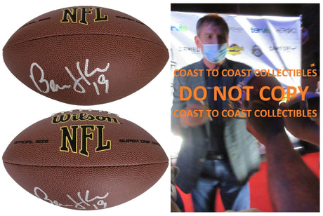 Bernie Kosar Cleveland Browns Miami Signed Football Proof Beckett COA Autographed