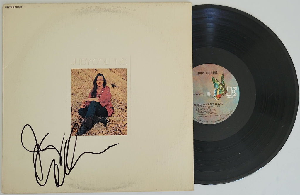 Judy Collins signed Whales & Nightingales album vinyl record COA proof autographed STAR