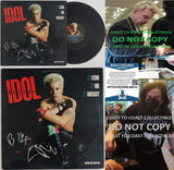 Billy Idol Steve Stevens signed Flesh for Fantasy album vinyl proof Beckett COA STAR