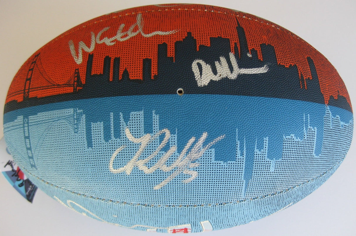 2018 England National 7's team signed, autographed San Francisco World Cup Rugby logo ball & Proof