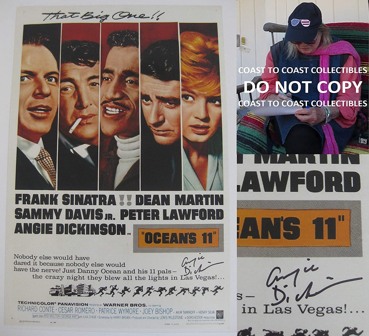 Angie Dickinson signed 12x18 Ocean 11 movie photo poster COA proof STAR
