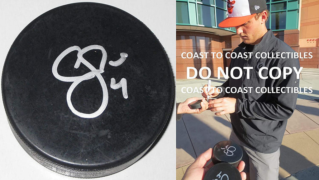 Cam Fowler Anaheim Ducks USA gold signed autographed Hockey Puck COA proof