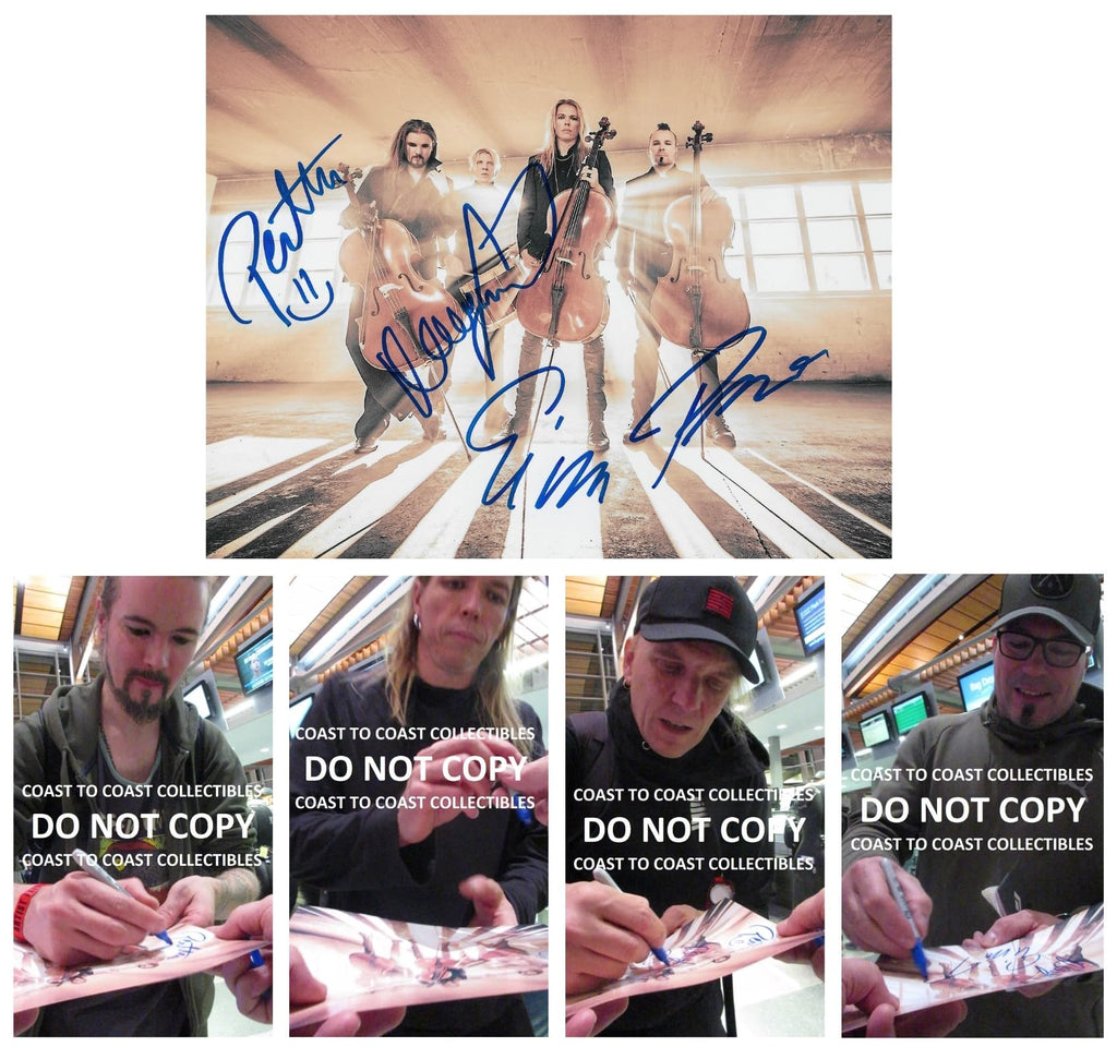 Apocalyptica symphonic metal band signed 8x10 photo COA Proof autographed