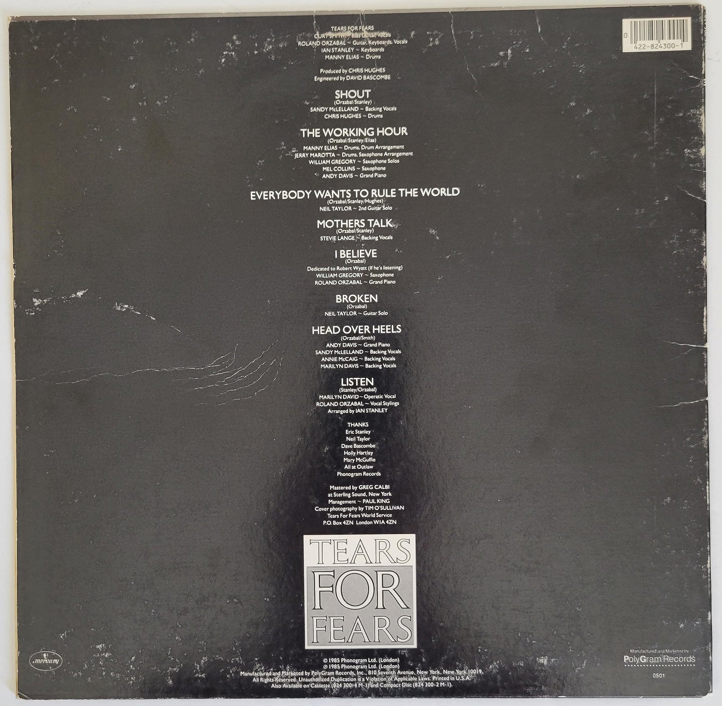 Smith & Orzabal signed Tears for Fear Songs from the Big Chair album COA proof STAR.