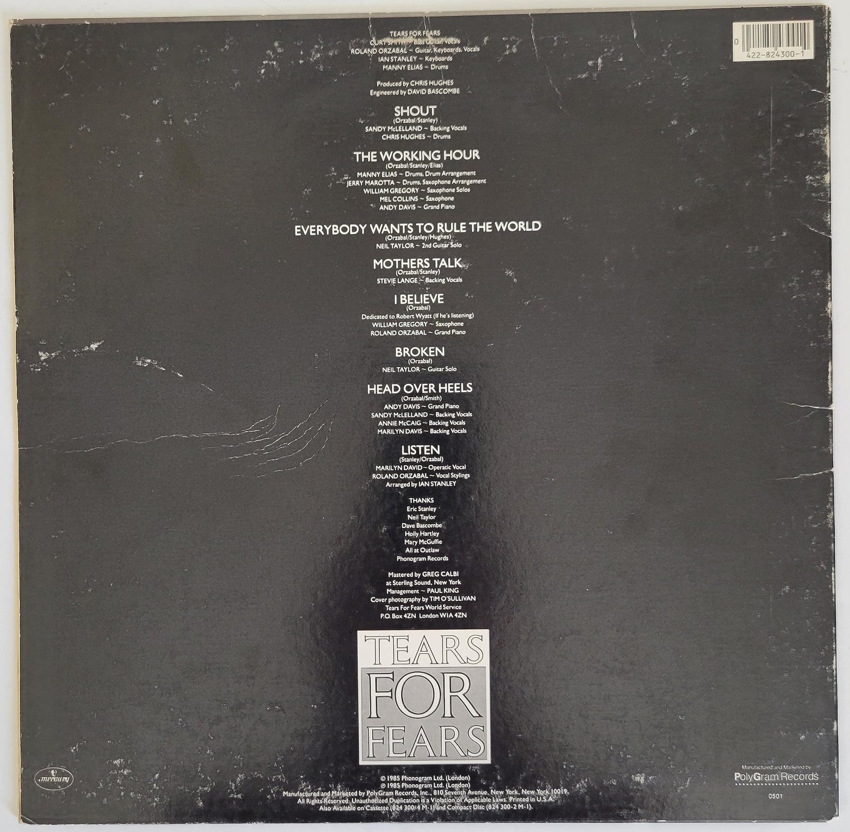 Smith & Orzabal signed Tears for Fear Songs from the Big Chair album COA proof STAR.