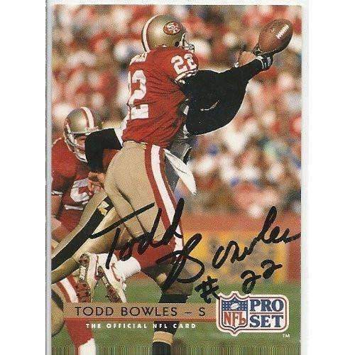 1992, Todd Bowles, San Francisco 49ers, Signed, Autographed, Pro Set Football Card, Card # 316,