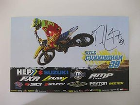 Kyle Cunningham, Supercross, Motocross, Signed, Autographed, 7x11 Photo card, COA Will Be Included.