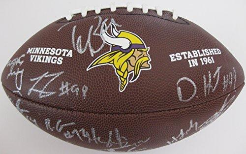 2016-2017 Minnesota Vikings team, signed, autographed, NFL logo football - COA and proof included