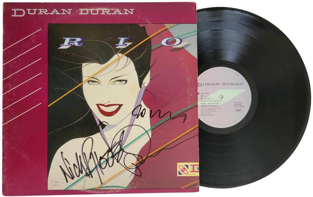 Duran Duran signed Rio album vinyl record COA exact proof Nick, John, Roger STAR