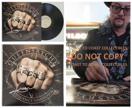 Geoff Tate signed Queesryche Frequency Unknown album, vinyl COA proof autograph STAR