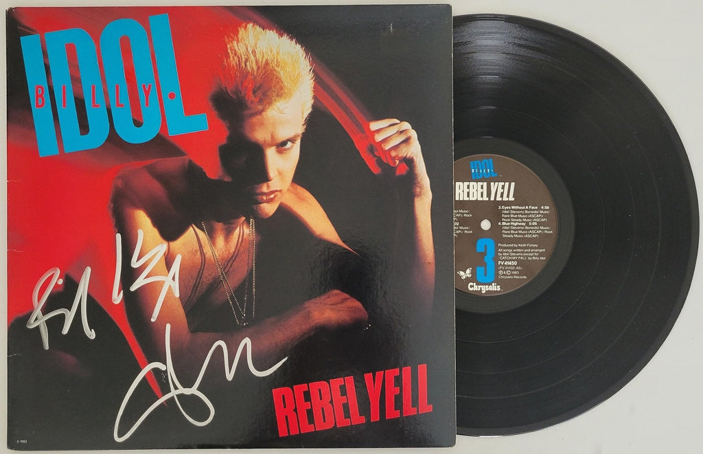 Billy Idol Steve Stevens signed Rebel Yell album vinyl LP COA proof autographed! STAR