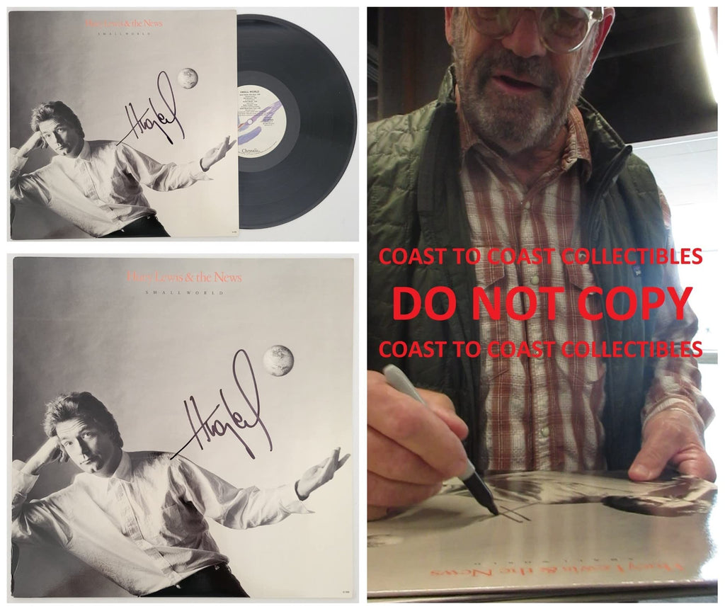 Huey Lewis signed Small World album COA exact proof autographed Vinyl Record STAR