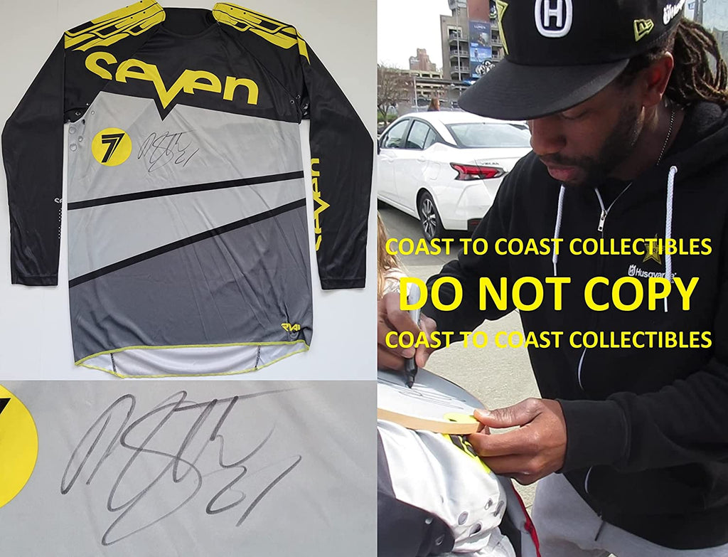 Malcolm Stewart Supercross Motocross signed Seven Jersey proof COA. autographed
