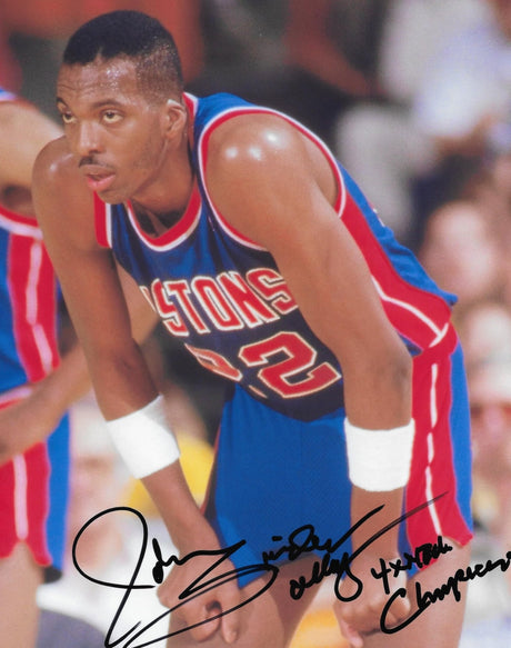 John Salley signed Detroit Pistons basketball 8x10 photo Proof COA autographed