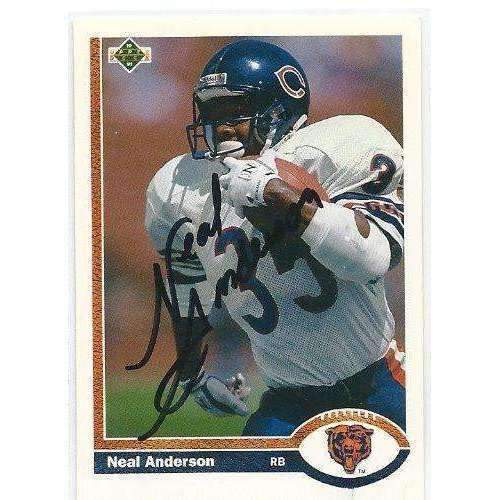 1991, Neal Anderson, Chicago Bears, Signed, Autographed, Upper Deck Football Card, Card # 244,