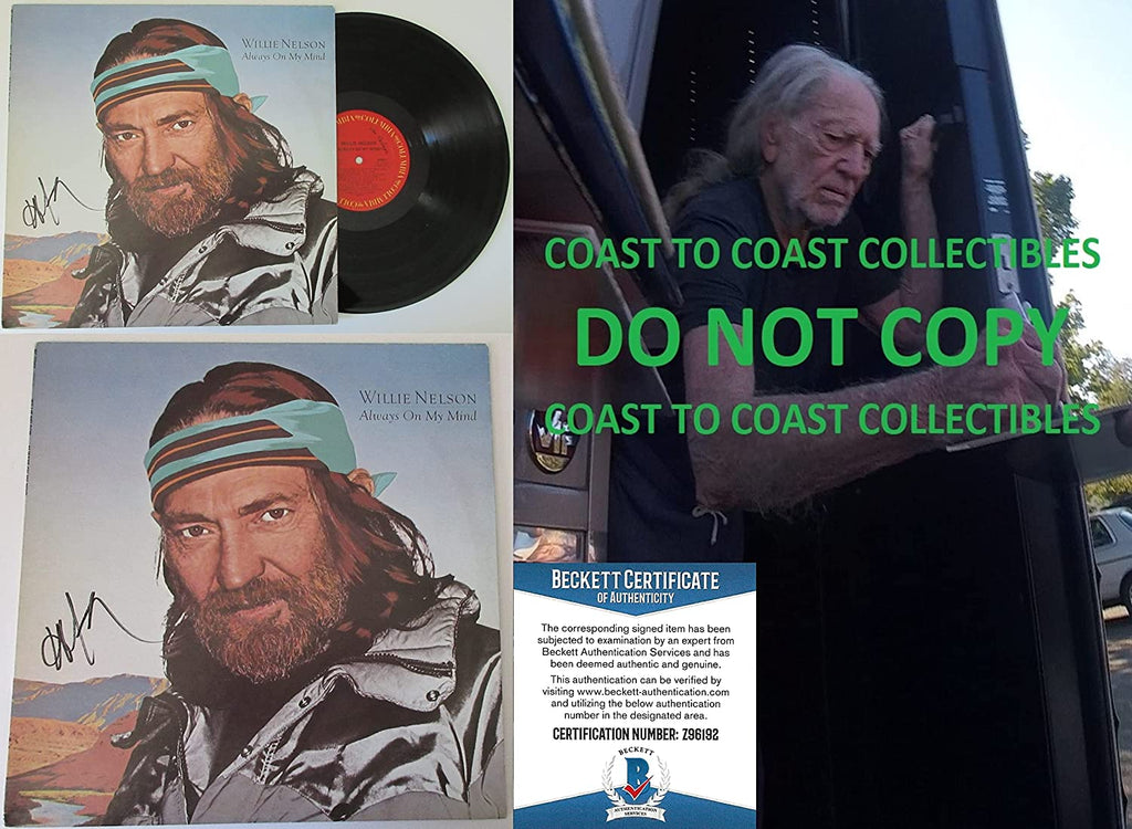 Willie Nelson signed Always on My Mind album vinyl record COA Proof Beckett STAR autographed
