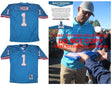 Warren Moon signed Houston Oilers football jersey proof Beckett COA autographed
