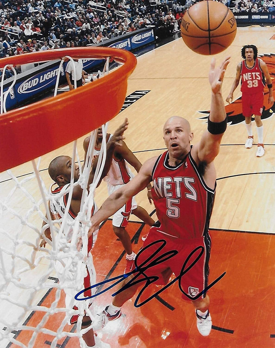 Jason Kidd New Jersey Nets Basketball SIGNED Jumper 8x10 Photo COA! 