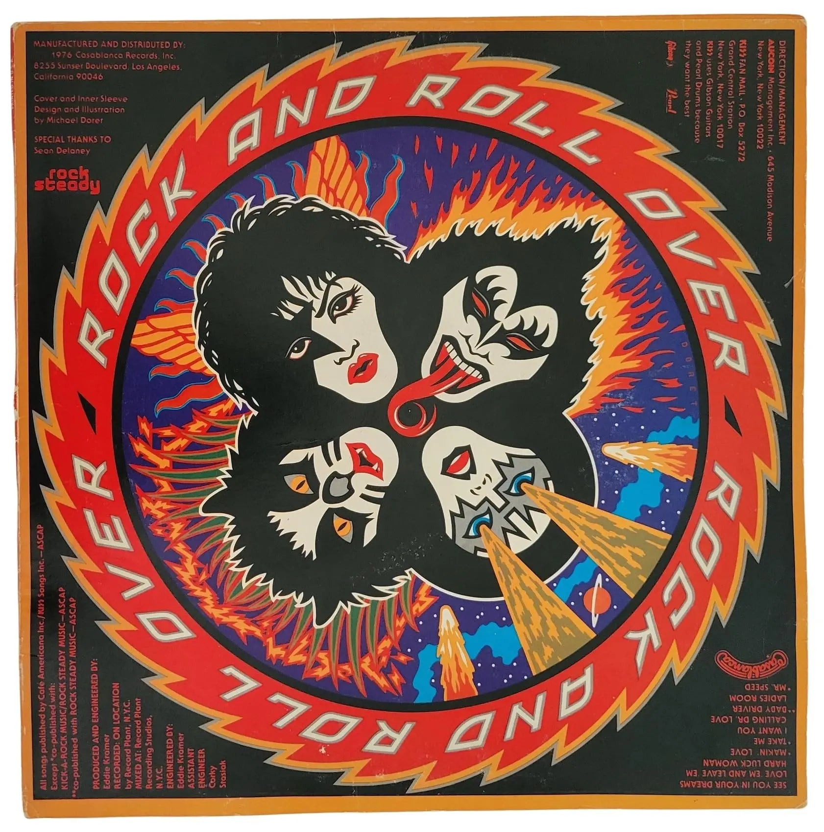 Gene Simmons Signed Kiss Rock And Roll Over Album COA Proof Autographed Vinyl Record