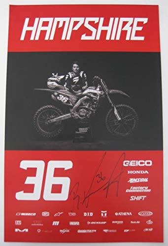 RJ Hampshire, Supercross, Motocross, Signed, Autographed, Honda 11x17 Poster, COA Will Be Included.
