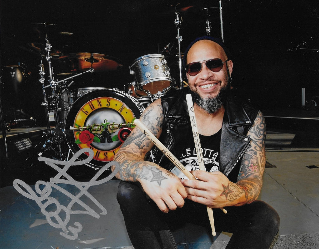 Frank Ferrer Guns N Roses Drummer signed 8x10 photo proof COA autographed GNR Star