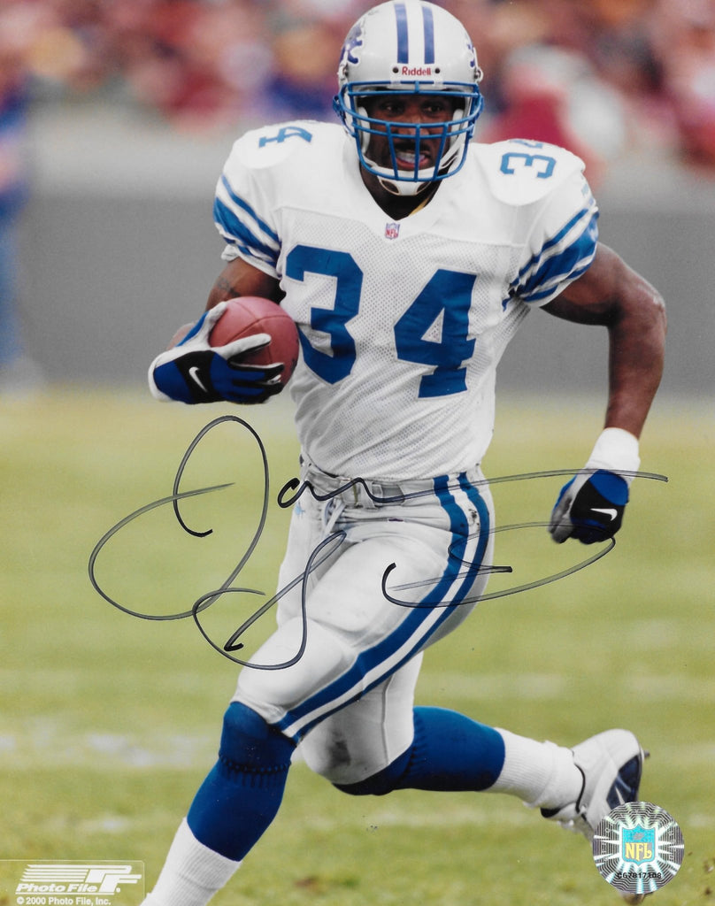 James Stewart signed Detroit Lions football 8x10 photo COA autographed
