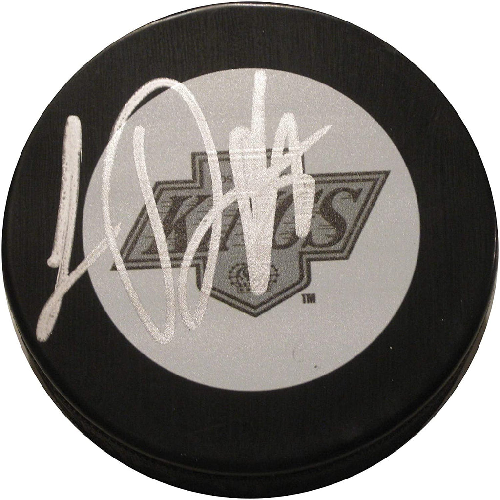 Luc Robitaille signed LA Kings logo Hockey Puck proof Beckett COA