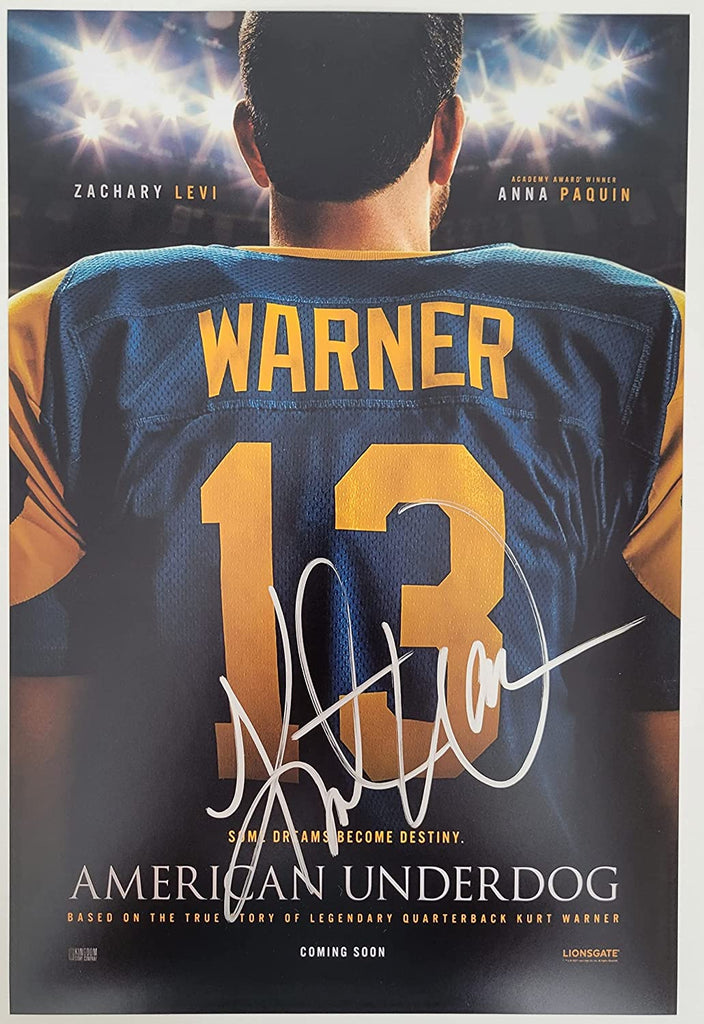 Kurt Warner signed American Underdog 12x18 poster photo COA proof autographed Star.