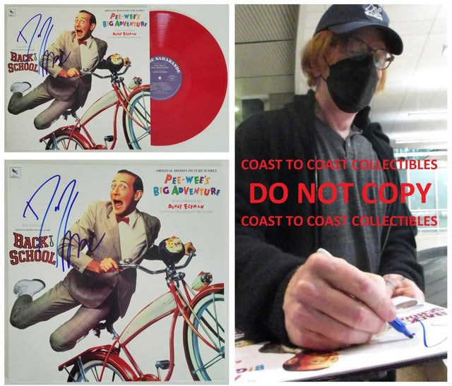 Danny Elfman signed Pee Wee's Big Adventure soundtrack vinyl album proof COA STAR