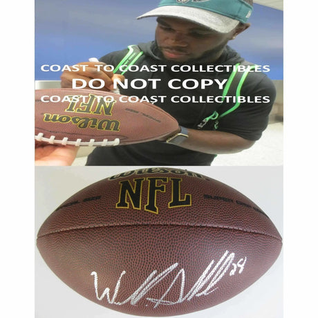 Wendall Smallwood, Philadelphia Eagles, West Virginia, Signed, Autographed, NFL Football, a COA with the Proof Photo of Wendall Signing Will Be Included