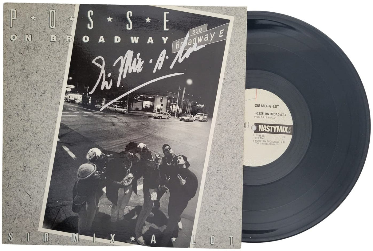 Sir Mix A Lot signed Posse on Broadway album vinyl record COA proof autographed STAR