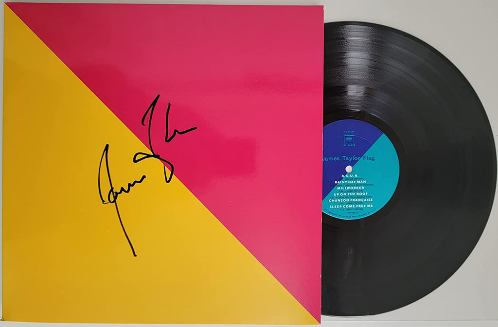 James Taylor signed autographed Flag album vinyl record COA exact proof STAR