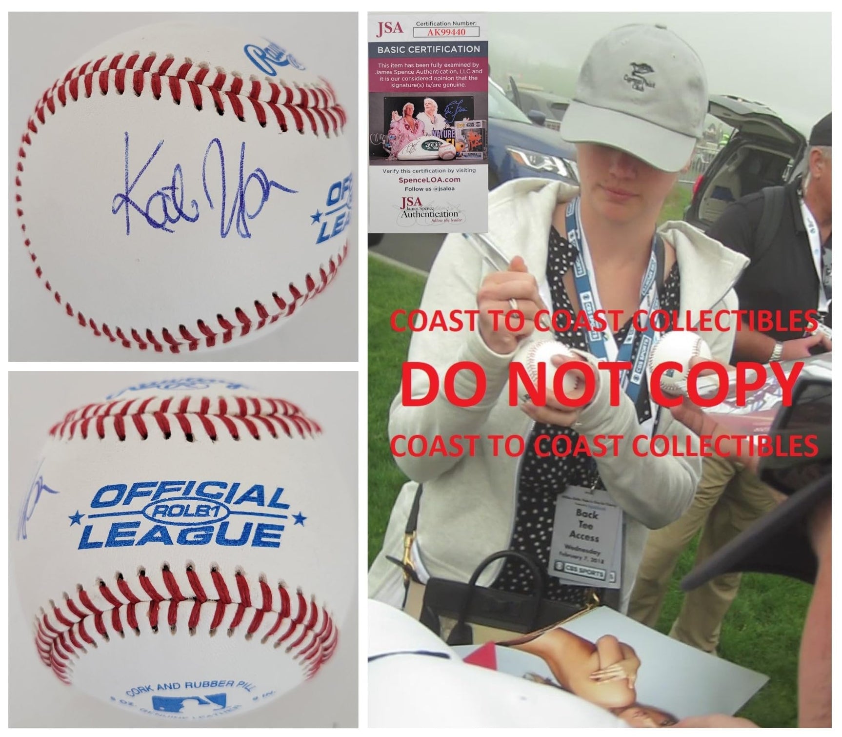 Kate Upton actress swimsuit model signed baseball proof JSA COA autographed