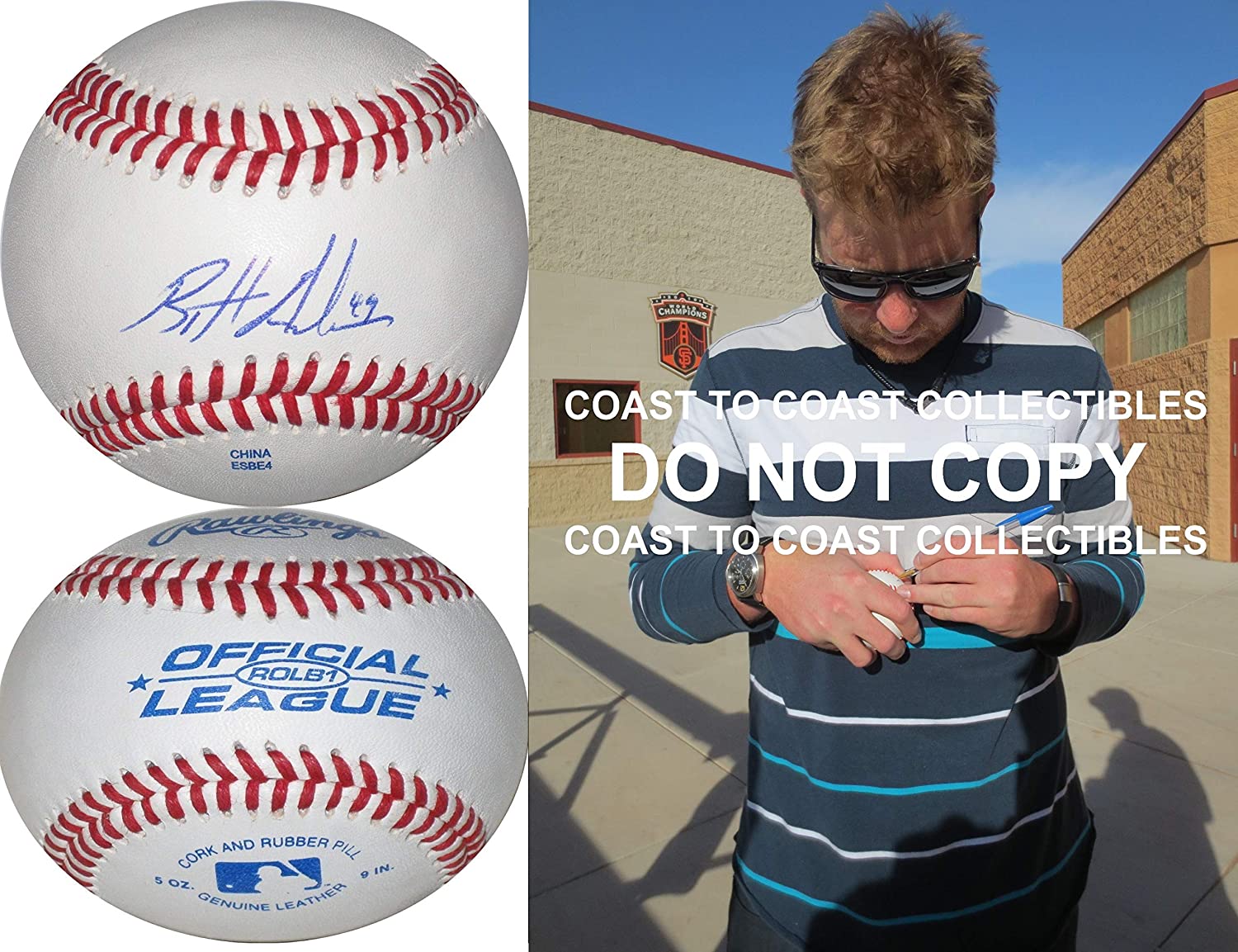 Brett Anderson Brewers Oakland A's Dodgers signed autographed baseball COA Proof