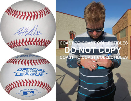 Brett Anderson Brewers Oakland A's Dodgers signed autographed baseball COA Proof