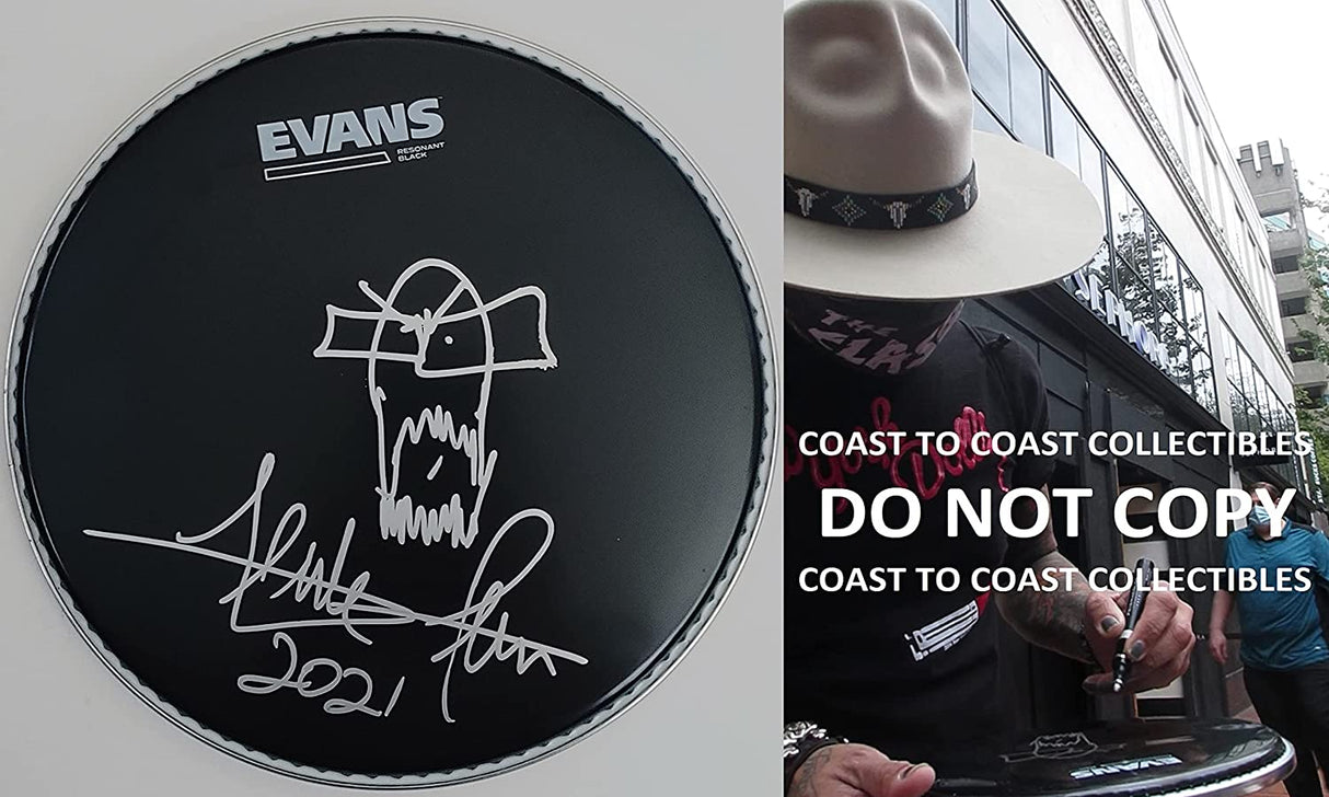 Frank Ferrer Gun N Roses drummer signed autographed 10'' Drumhead COA proof. STAR