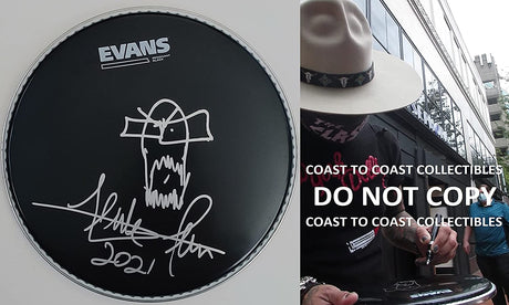 Frank Ferrer Gun N Roses drummer signed autographed 10'' Drumhead COA proof. STAR