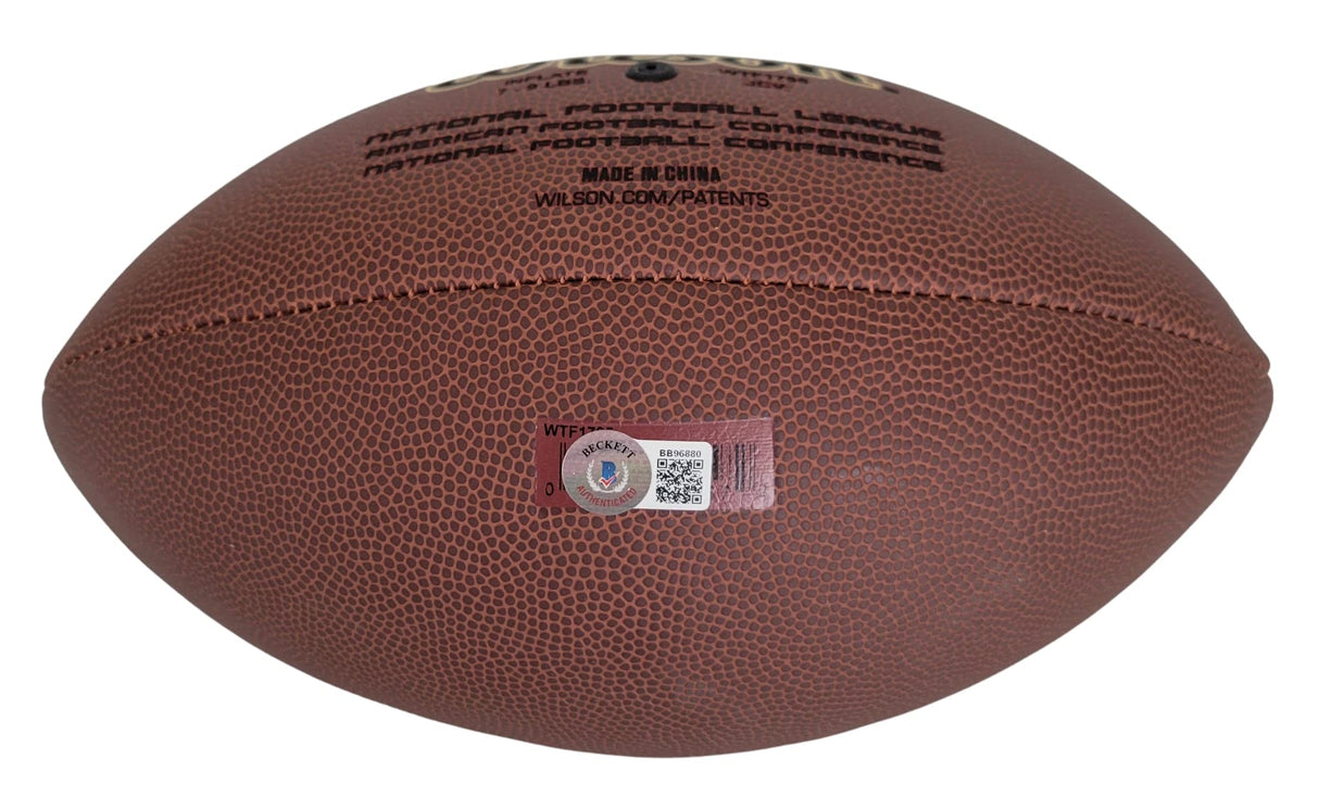 Terrell Davis Broncos Georgia Bulldogs signed football proof Beckett COA