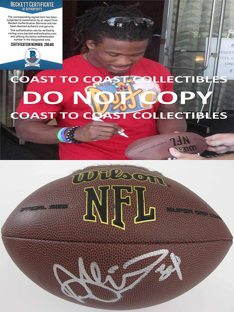 DeAngelo Williams Panthers Steelers signed NFL football proof Beckett COA autographed