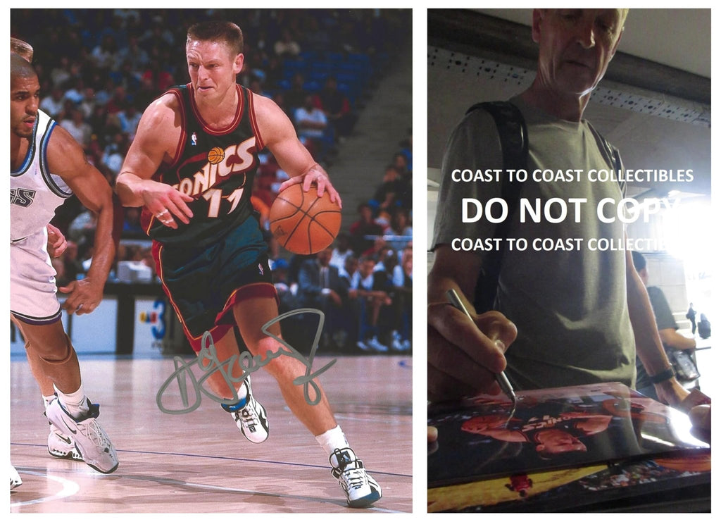 Detlef Schrempf signed Seattle Sonics 8x10 Basketball photo Proof COA autographed,