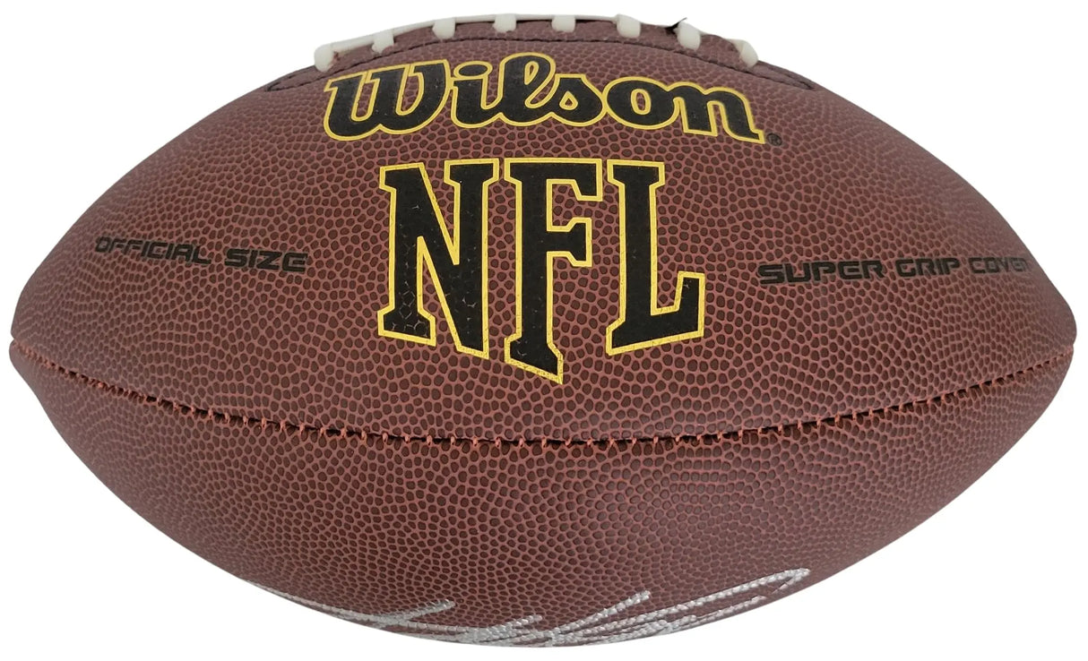 Adrian Peterson Signed Football Proof COA Autographed Vikings Oklahoma