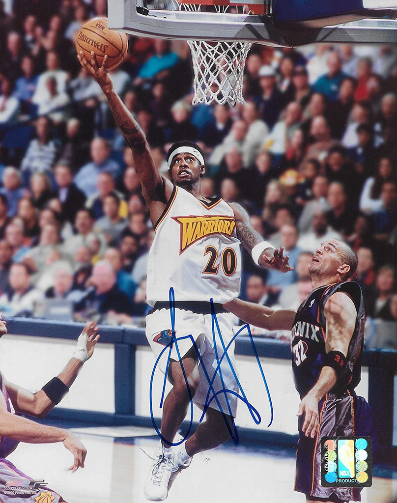 Larry Hughes Golden State Warriors signed basketball 8x10 photo COA