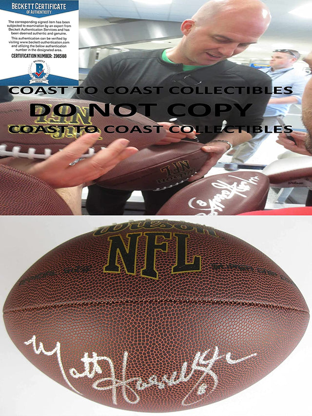 Matt Hasselbeck Seattle Seahawks signed autographed NFL football proof Beckett COA
