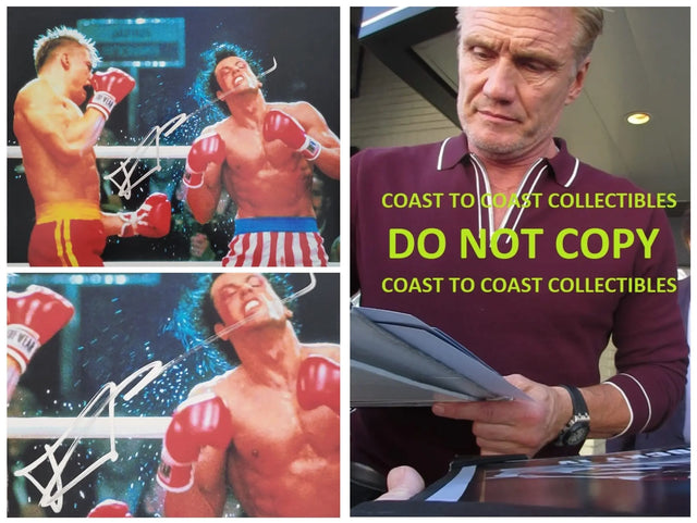 Dolph Lundgren signed Rocky IV Ivan Drago 11x14 photo COA exact Proof autograph .STAR